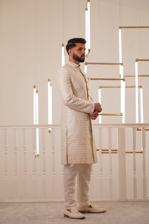 IVORY EMBROIDERY SHERWANI