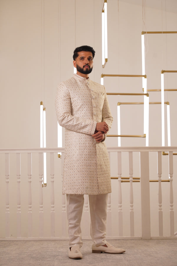 IVORY EMBROIDERY SHERWANI