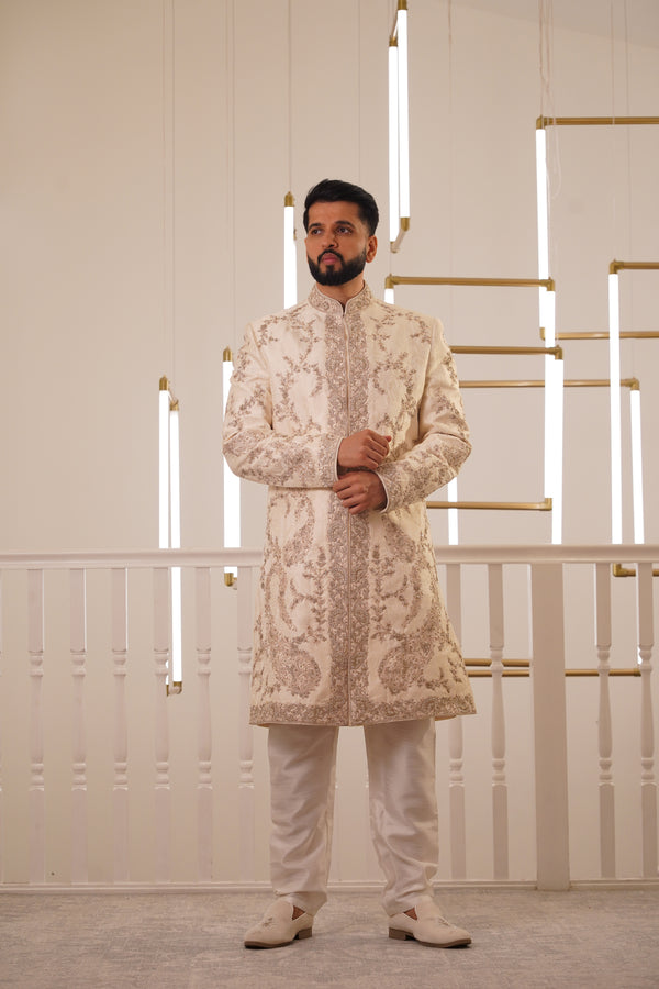 IVORY EMBROIDERY SHERWANI