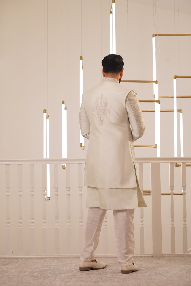 IVORY DOUBLE LAYER SHERWANI