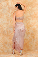 Embroidered cape with pullup skirt