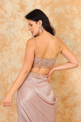 Embroidered cape with pullup skirt