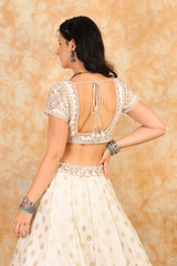 White Embroidery Top with printed booties skirt
