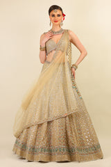 LIGHT GOLD BRIDAL LEHENGA