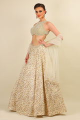 EMBROIDERED LEHENGA WITH PEARL WORK TOP