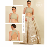 EMBROIDERED LEHENGA WITH PEARL WORK TOP