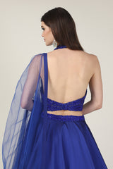 ROYAL BLUE EMB TOP WITH SKIRT