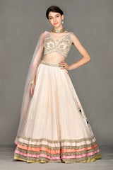 Lehenga with Net Skirt and Heavy Top