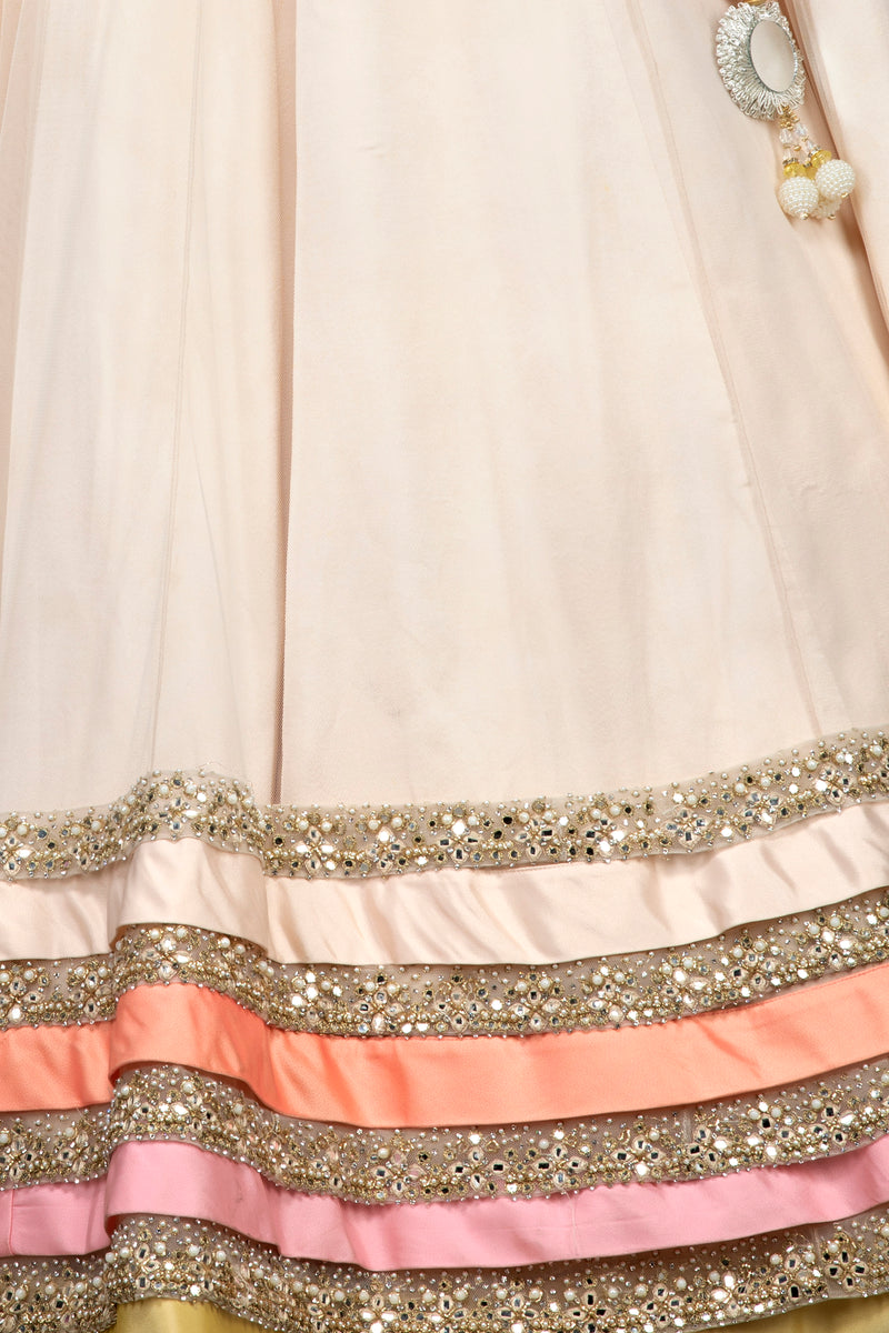Lehenga with Net Skirt and Heavy Top