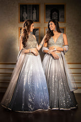 Halter stylish embroidered top with sequin skirt