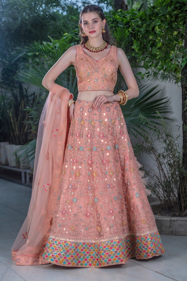 Peach Lehenga