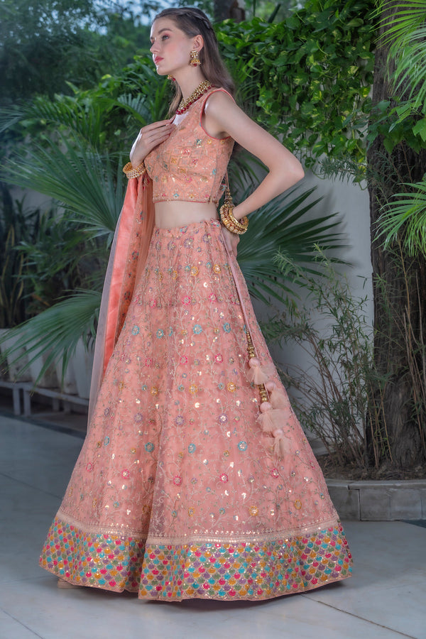 Peach Lehenga