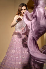 Mauve Chikankari Gown