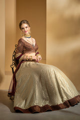 Velvet Blouse with Booti Silk skirt