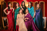 Ferozi Blue Shimmer Sequins Saree