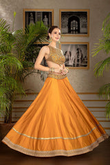 Rust orange embroidered top with Skirt