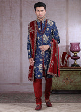 Traditional Maroon Sherwani