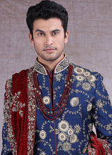 Traditional Maroon Sherwani