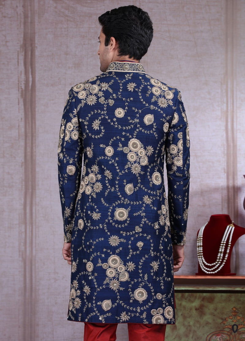 Traditional Maroon Sherwani