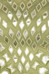 Olive Green Organza Lehenga-Top With Leather Patch Embroidery