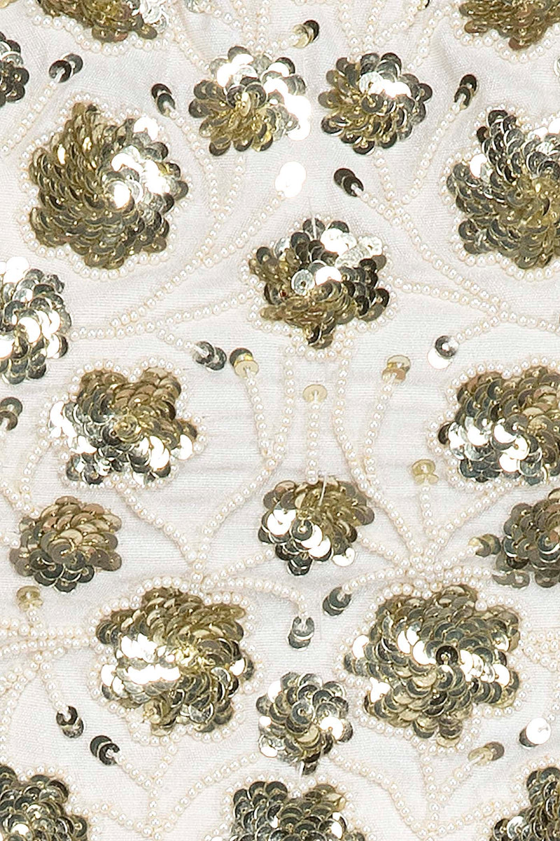 White Georgette Skirt With Net Cape And Silk Top