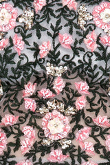 Light Grey Colour Net Lehenga Top Dupatta With Black And Pink Thread Work And Sequence Highlighting