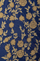 Royal Blue Silk Anarkali /Gown With Net Dupatta