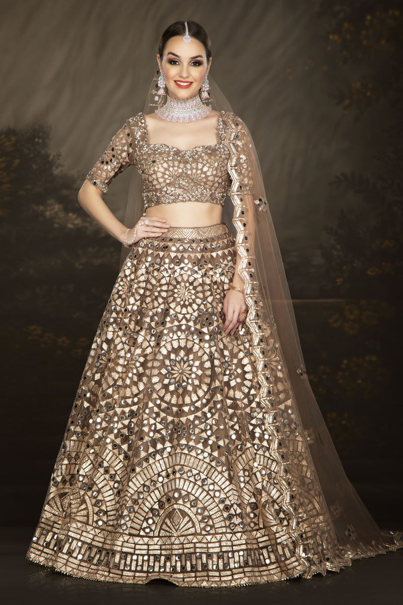 Brown Bridal with Mirrorwork
