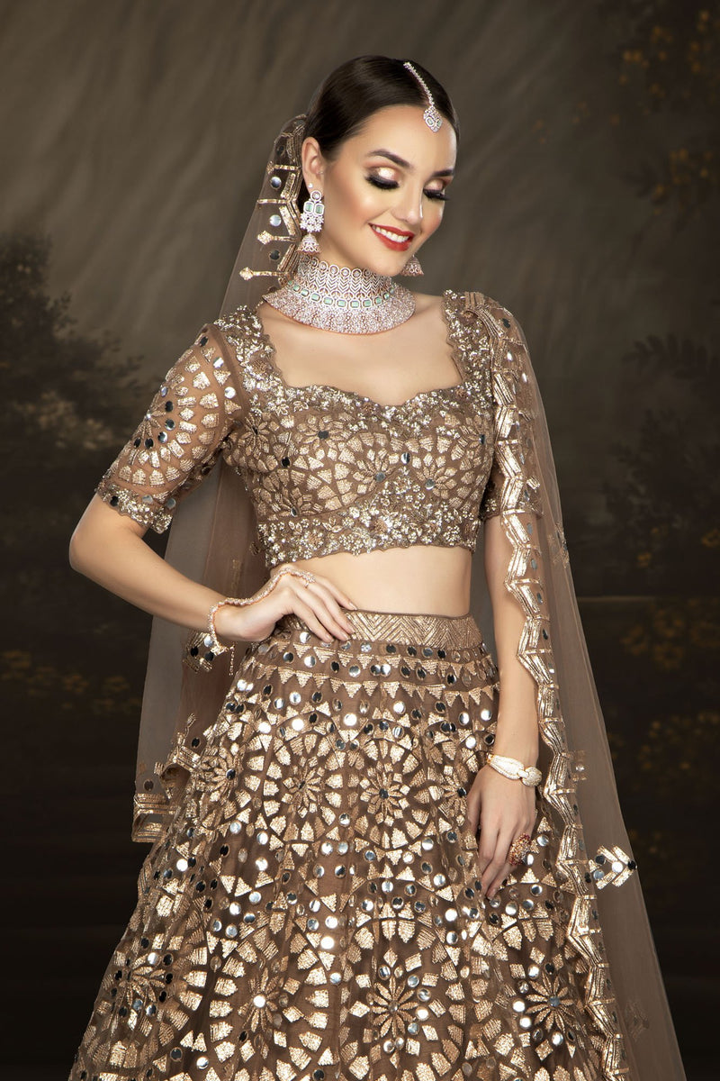 Brown Bridal with Mirrorwork